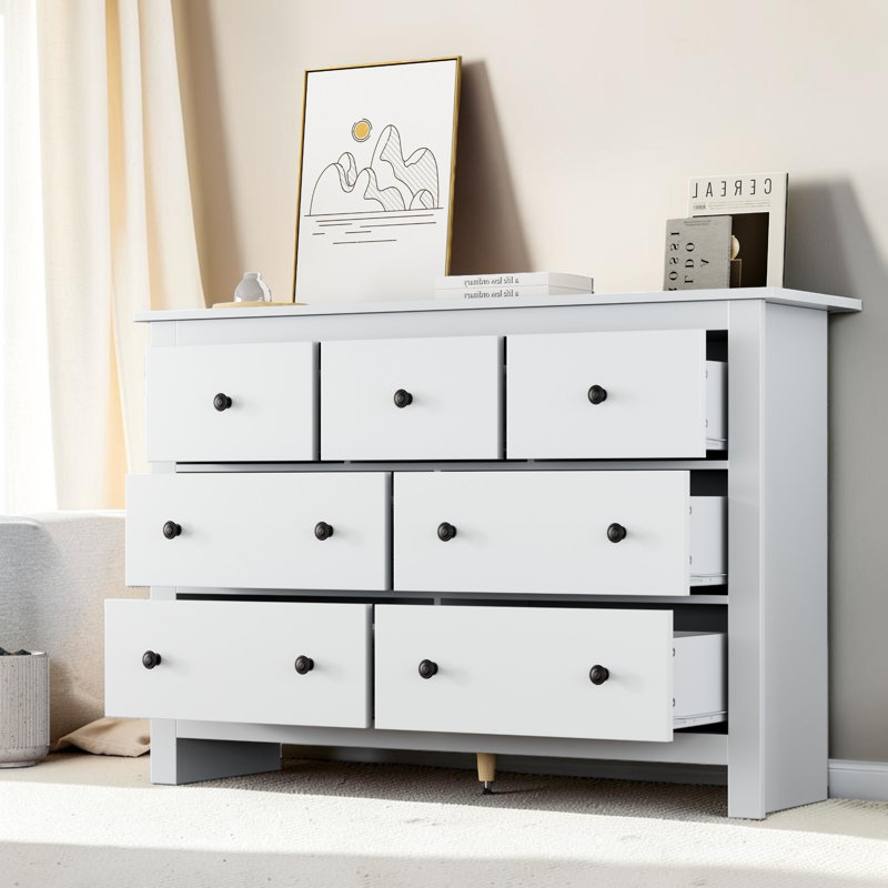 Beacsfield 152cm Sideboard Storage Cabinet With 7 Drawers, White