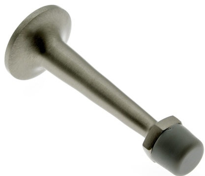 Solid Brass Baseboard Stop, Satin Nickel