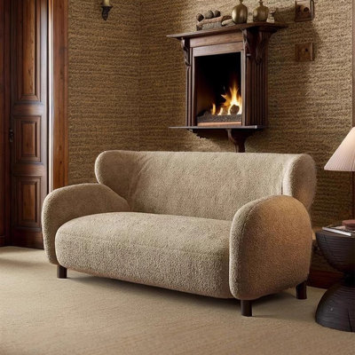 Causeuse-coussin en velours kaki standard