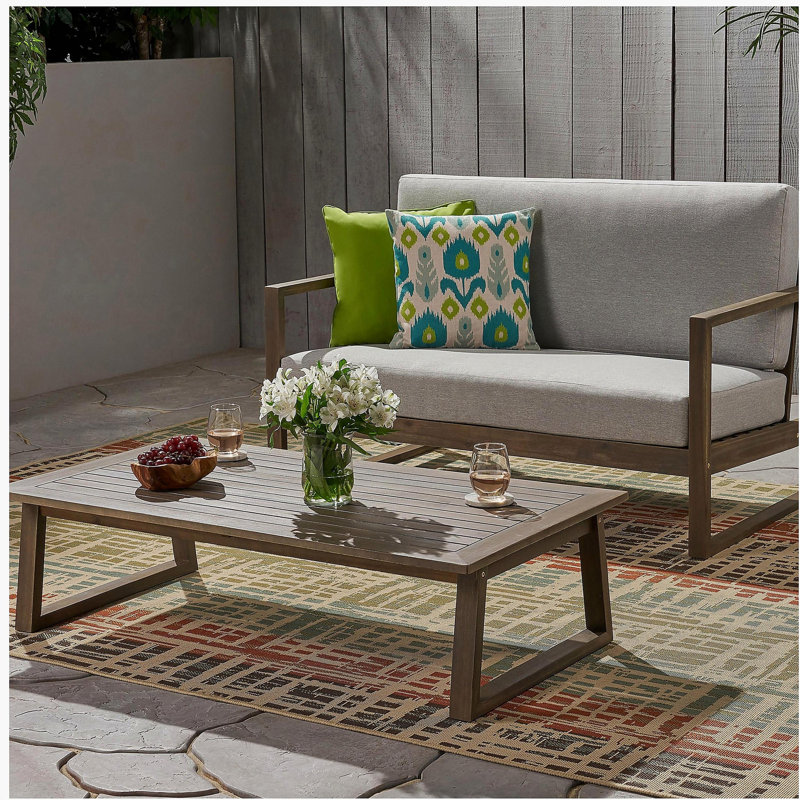 Causeuse et table basse Belge, Coussin gris clair / structure grise