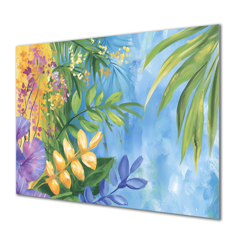 Summer Jungle Path To Heaven III - Botanicals, décoration murale en métal, impression moderne sur métal, H 12 po x l 20 po