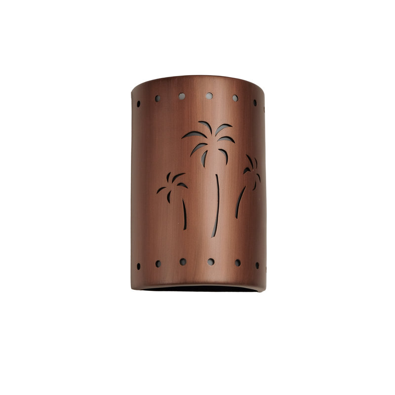 Hockinson Ceramic Outdoor Wall Light, LED Bulb Included, 15" H x 10" W x 5" D, Rubbed Copper