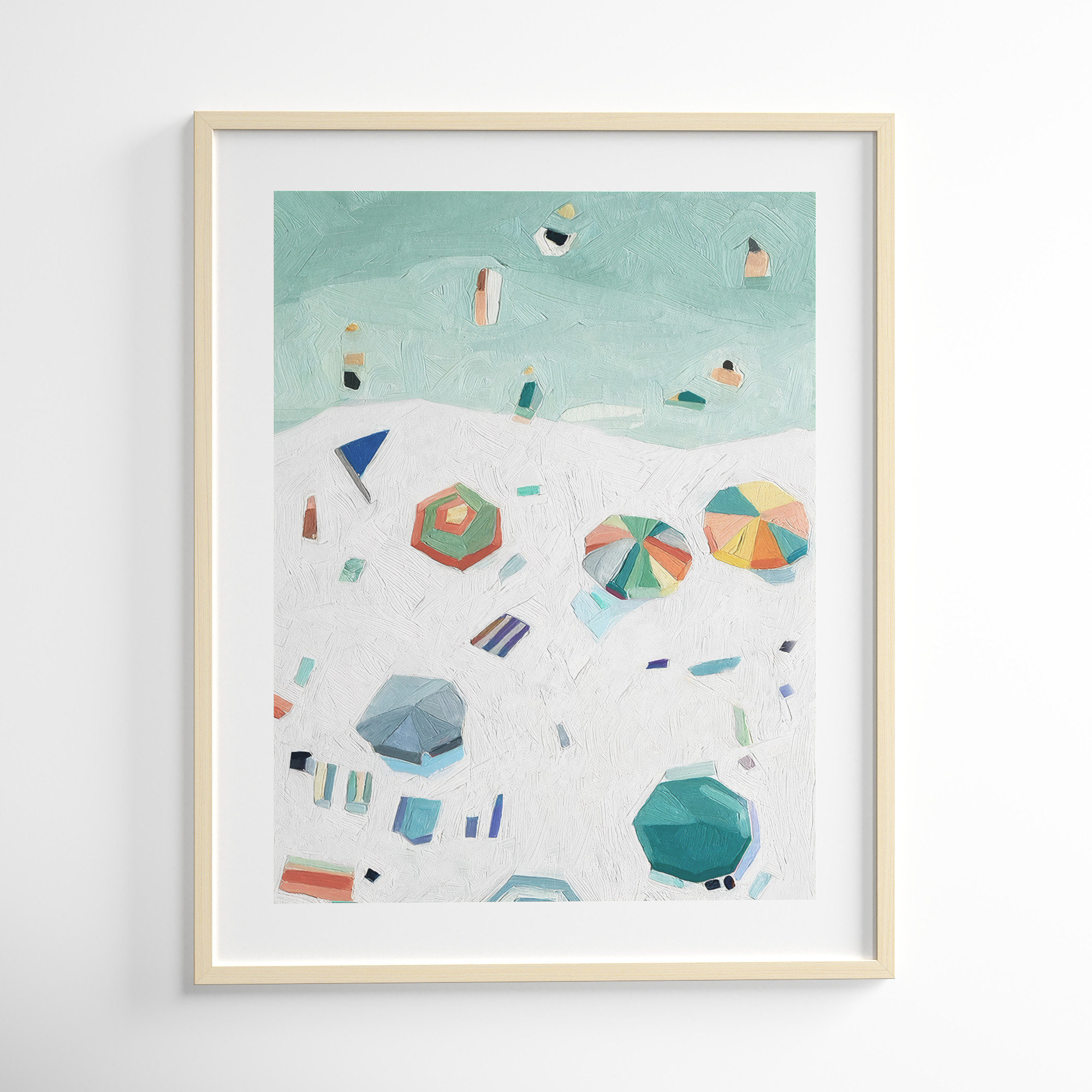 Beach Vista II by Emma Scarvey, Natural Framed Paper, 41" H x 33" W