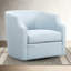 Fauteuil demi-tonneau pivotant bleu ciel Isabelle