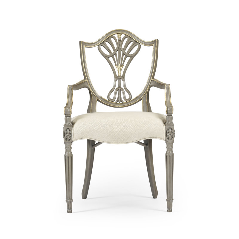Buckingham 20'' H Skipper Upholstered Acacia Armchair
