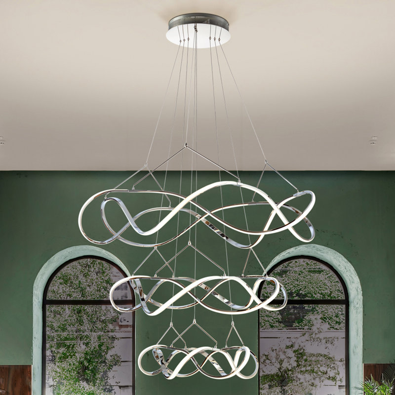 Berto 6 - Light LED Chandelier, Chrome
