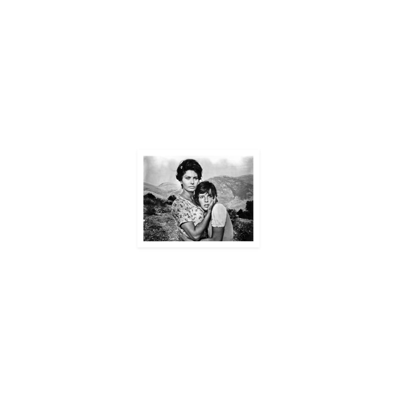 Sophia Loren embrassant Eleonora Brown - photographie non encadrée, H 8 po x l 10 po
