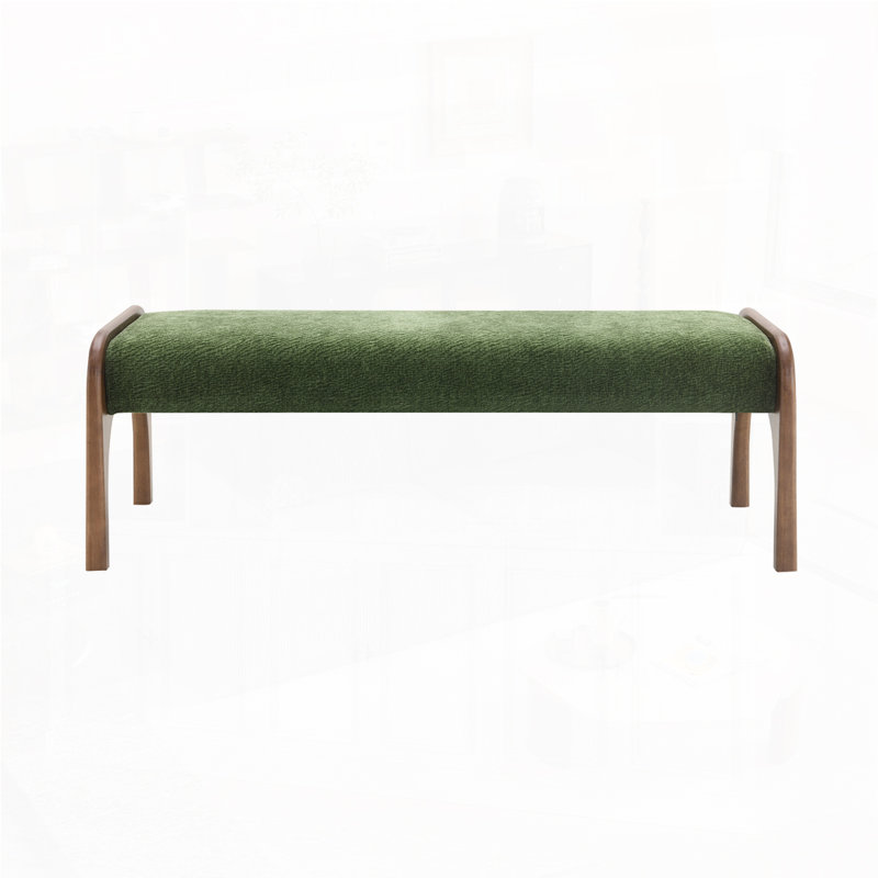 50.25 Inch Upholstered Long Bench, Green