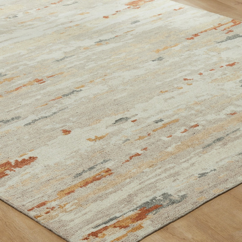 Toros Rust Gray Hand-Knotted Wool Area Rug, Rectangle 9' x 12'