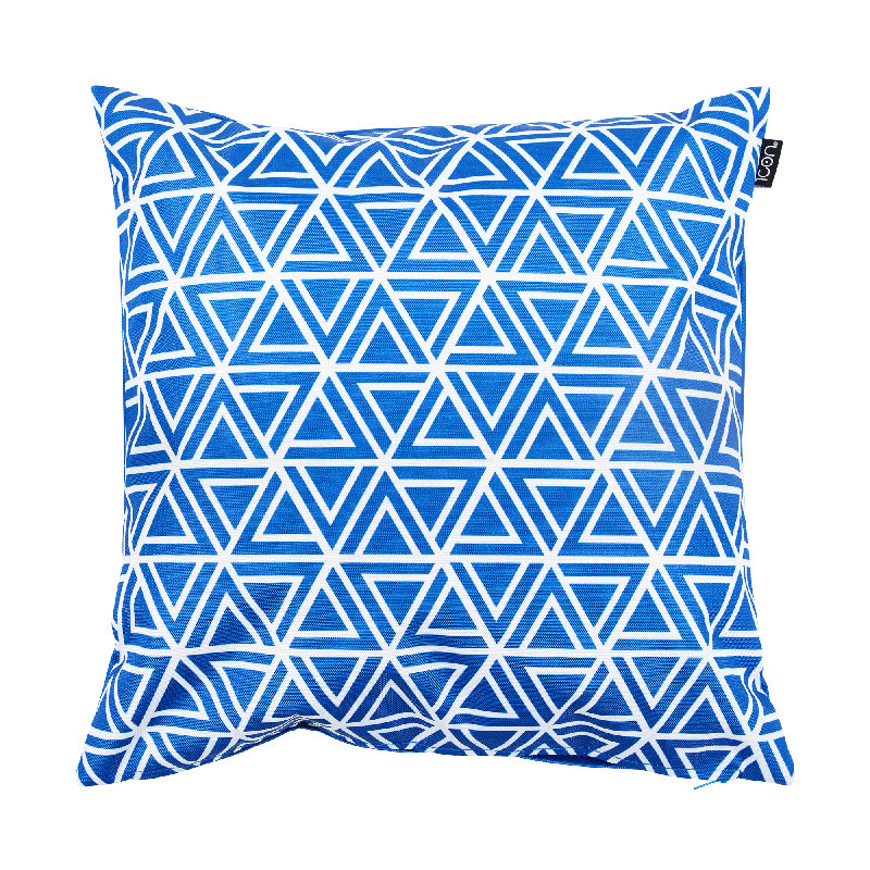 Bean Bag Bazaar Print Indoor-Outdoor Cushion, Blue/White