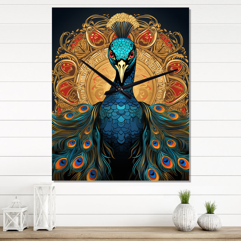 Jaygo - Animals Peacock Vintage Wall Clock, Medium