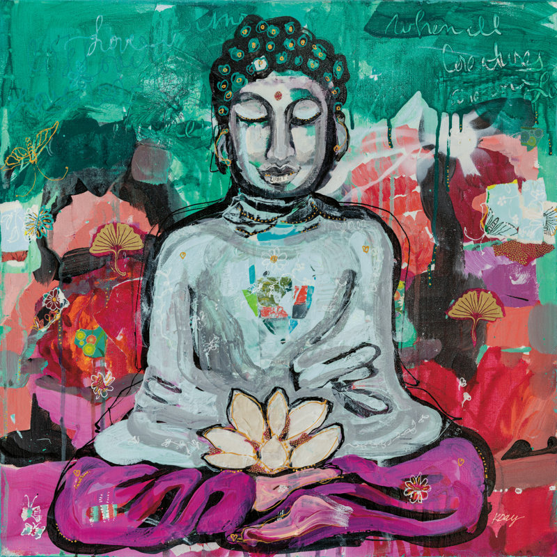 Bouddha audacieux, H 36 po x l 36 po x P 1,25 po