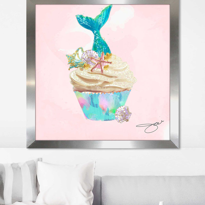 Sweet Mermaid (Square) par By Jodi - impression, H 25,5 po x l 25,5 po x P 1 po, Encadrement argenté