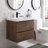 23.62" Wood Melamine Wall-Mount Floating Bathroom Vanity with Integrated Resin Sink & Soft Close Doors Fully Assembled-97827211-136089317-137789028
