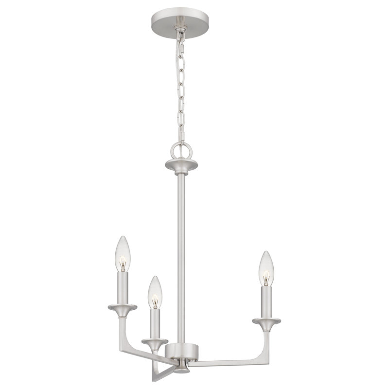Morril 3 - Light Dimmable Classic / Traditional Chandelier, Brushed Nickel