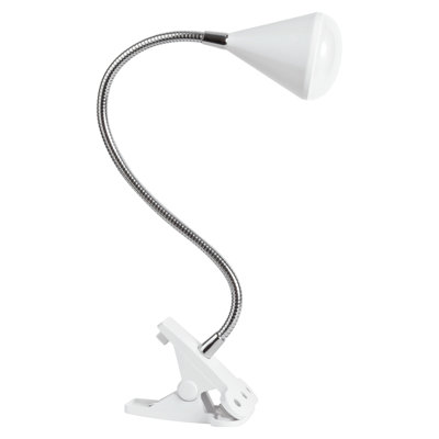 OttLite LED Cone Clip Lamp Task Lamp, Desk Lamp Sturdy Clip, Flexible Neck