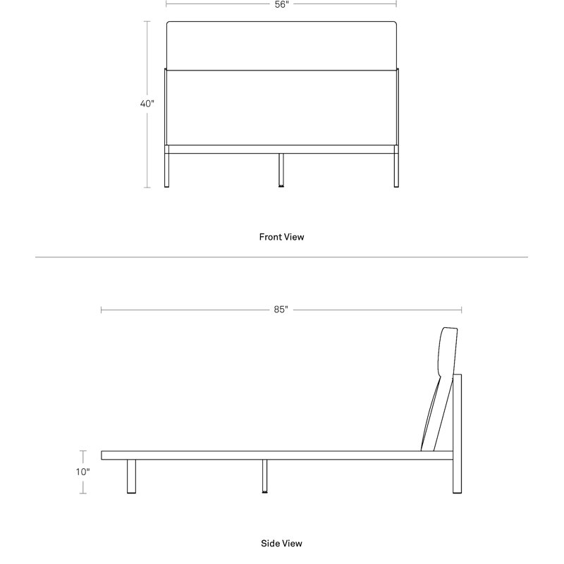 Station Upholstered Bed, Full, White/Iron