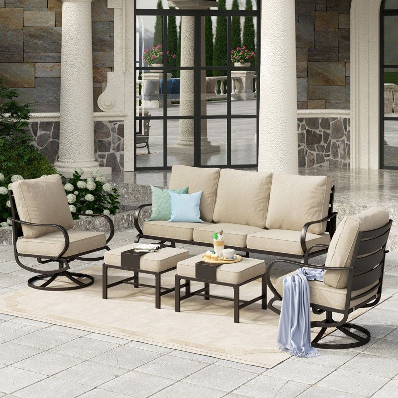 Tapasi Patio Conversation Set, Swivel Chairs