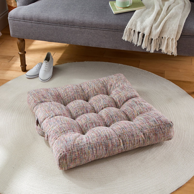  Coussin décoratif rayé intérieur / extérieur en polyester, H 24 po x l 24 po, Avery Summer