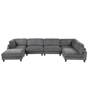 Comfortable 6-Seater Sectional Sofa with Removable Cushions for Various Spaces