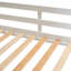 Lit superposé simple en blanc + brun - avec toit et glissade pour la chambre à coucher avec fabrication en bois
