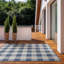 Tapis intérieur / extérieur noué à la main bleu / gris Lurean