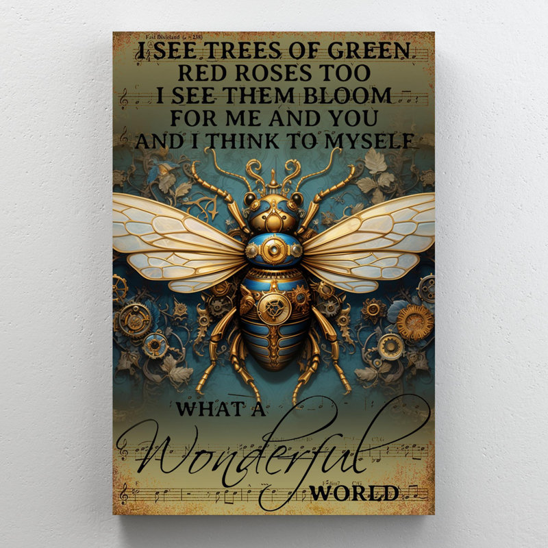 Nsect What A Wonderful World - 1 pièce, impression d'art graphique rectangulaire sur toile tendue