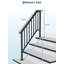 Ensemble de rampes d'escalier réglables pour l'extérieur, rampe en fer forgé pour 4 marches, rampes robustes pour terrasse et porche pour béton et bois