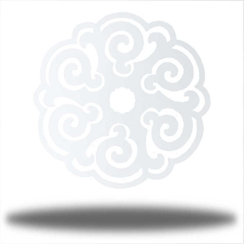 Décoration murale en métal Power Mandala, H 18 po x l 18 po x P 0,06 po, Blanc
