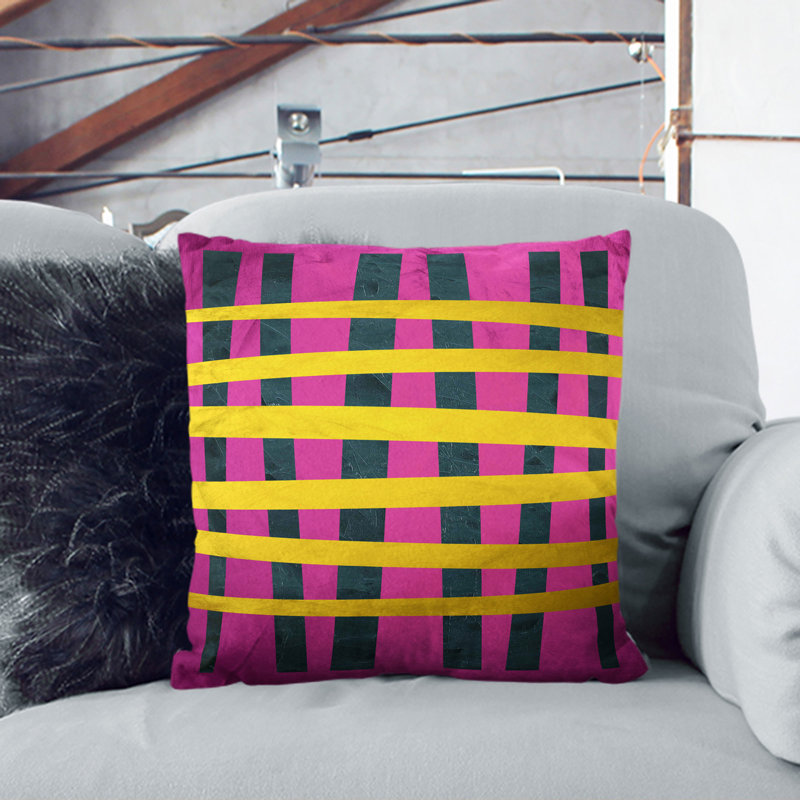 Abstract Lines Scatter Cushion, Black, 40cm H x 40cm W x 15cm D