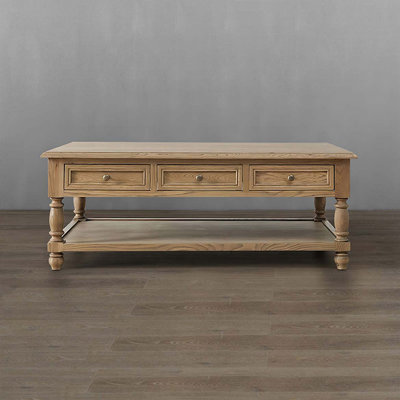 Retro Solid Wood Rectangular Coffee Table