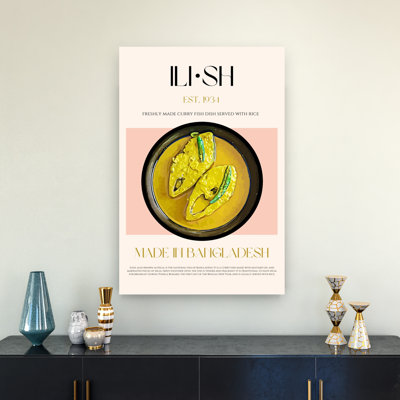 Ilish Fish Curry Traditional Fish Architecture Wall Art Print 1 Piece Wrapped Canvas Wall Art