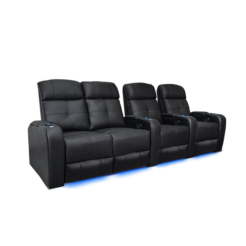 Cinéma maison inclinable électrique en cuir véritable avec porte-gobelet de 111 po de largeur Sehin