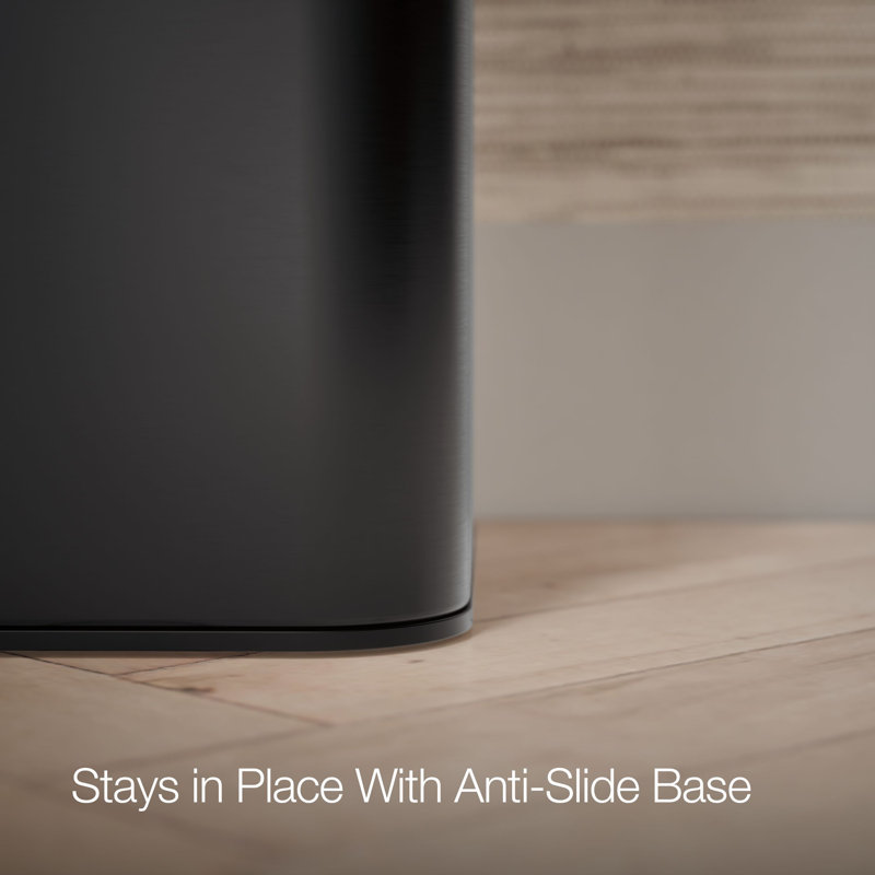 22-Liter Dual-Compartment Open-Top Trash Can, Black Stainless