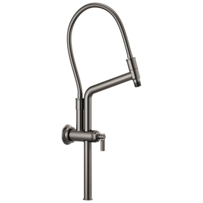 Essential™ Series 10-7/16" Classic Slide Bar Shower Arm and Flange, Luxe Steel