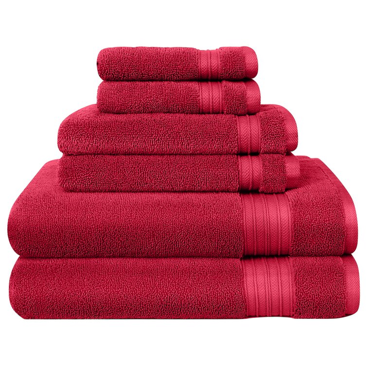 Long-Staple 100% Cotton Bath Towel, Red / Standard