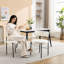 2 chaises de salle à manger modernes blanches - sièges rembourrés de mousse avec housse en boucle de 2 bases en fer stables