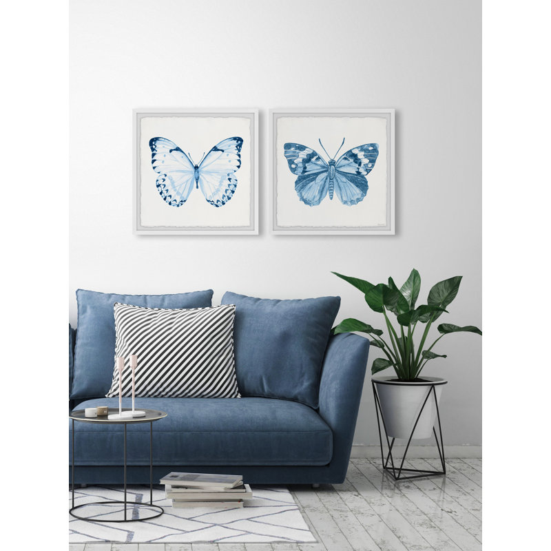 Papillons de printemps - ensemble de 2 cadres photo, H 18 po x l 18 po