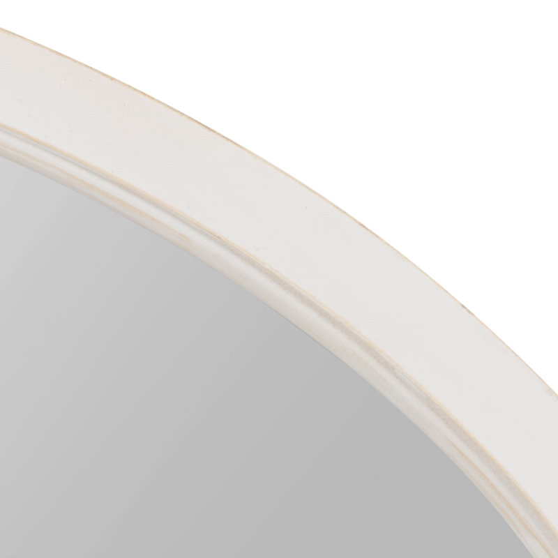 Brianna Wood Flat Mirror, White, 36" x 24"