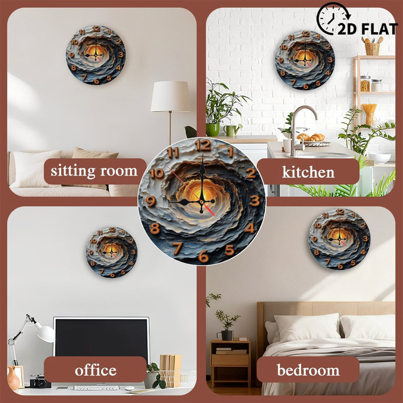 Horloge murale abstraite 2d ronde