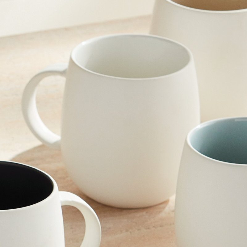 Barclay Butera Designs Ceramic Coffee Cup, White/Navy