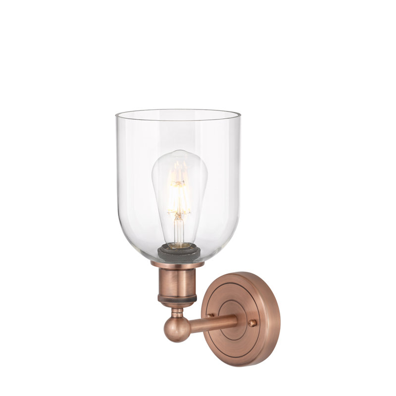 Allysson Steel Armed Sconce, Antique Copper, Clear