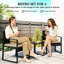 Wicker and Steel Patio Dining Set Table,-1722443790