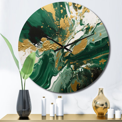 Horloge murale verte et dorée Magic I
