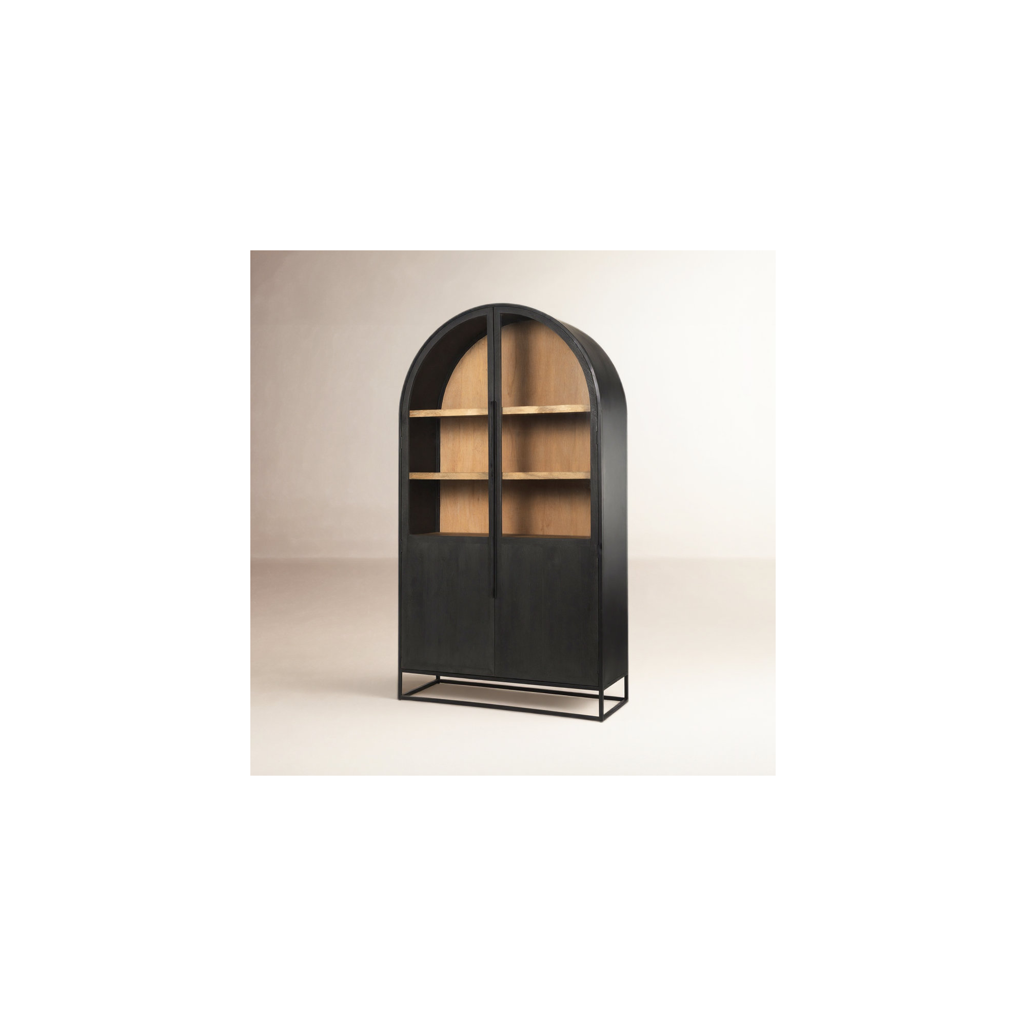 Clementine 85.5" Dining Cabinet, Black/Natural