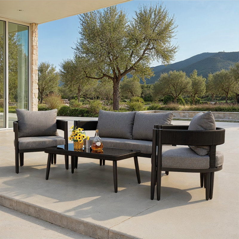 Viola 4 Piece Conversation Set, Gray
