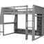Lit mezzanine en bois avec bureau-876672428