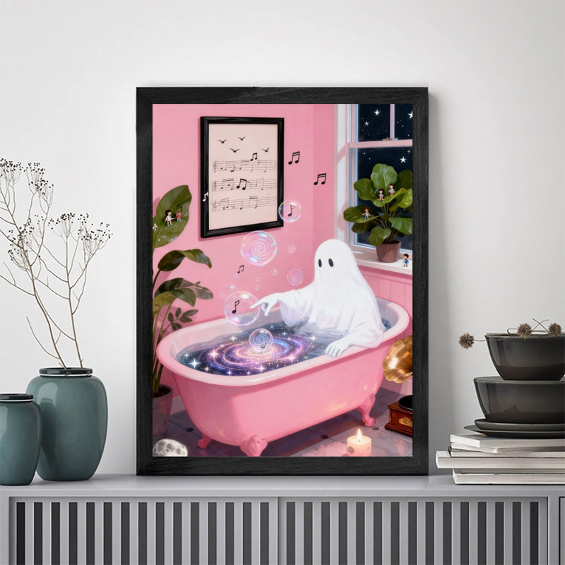 «Black Dreamed Vintage Dreamy Bathroom Wall Art», impressions de style rétro, H 17 po x l 13 po