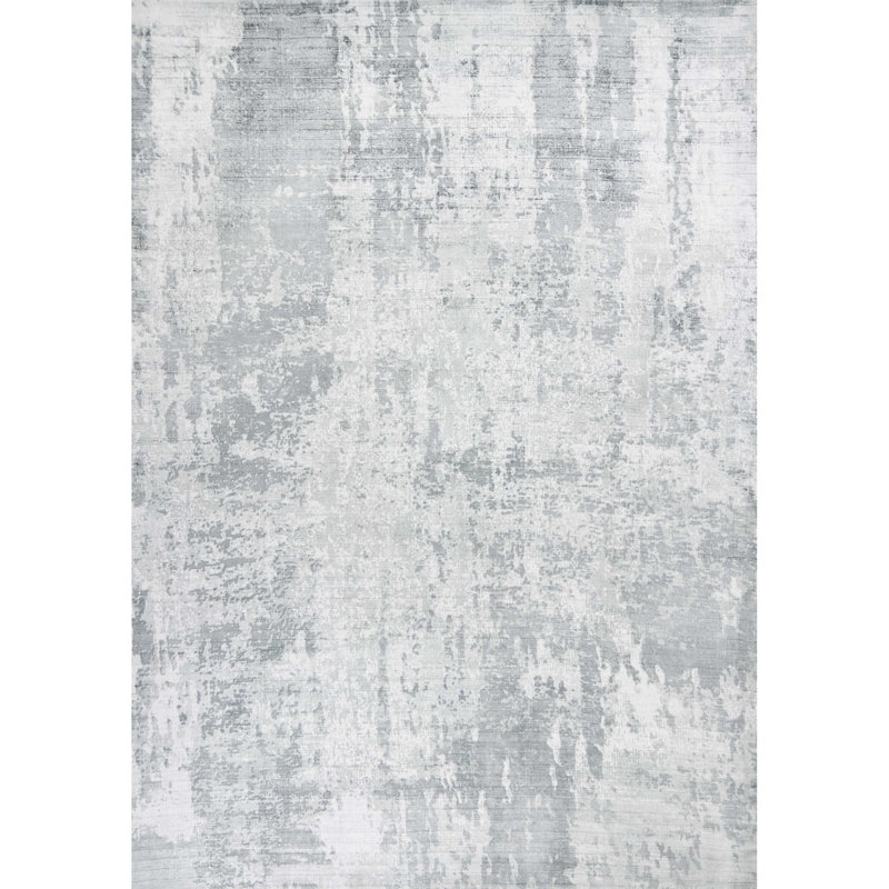 Tapis gris abstrait tissé à la main, Rectangle 8 pi 6 po x 11 pi 6 po