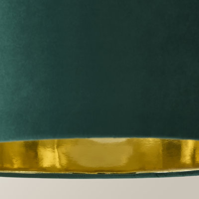Ajua Linen Blend Drum Lamp Shade ( Slip-On ) in Green